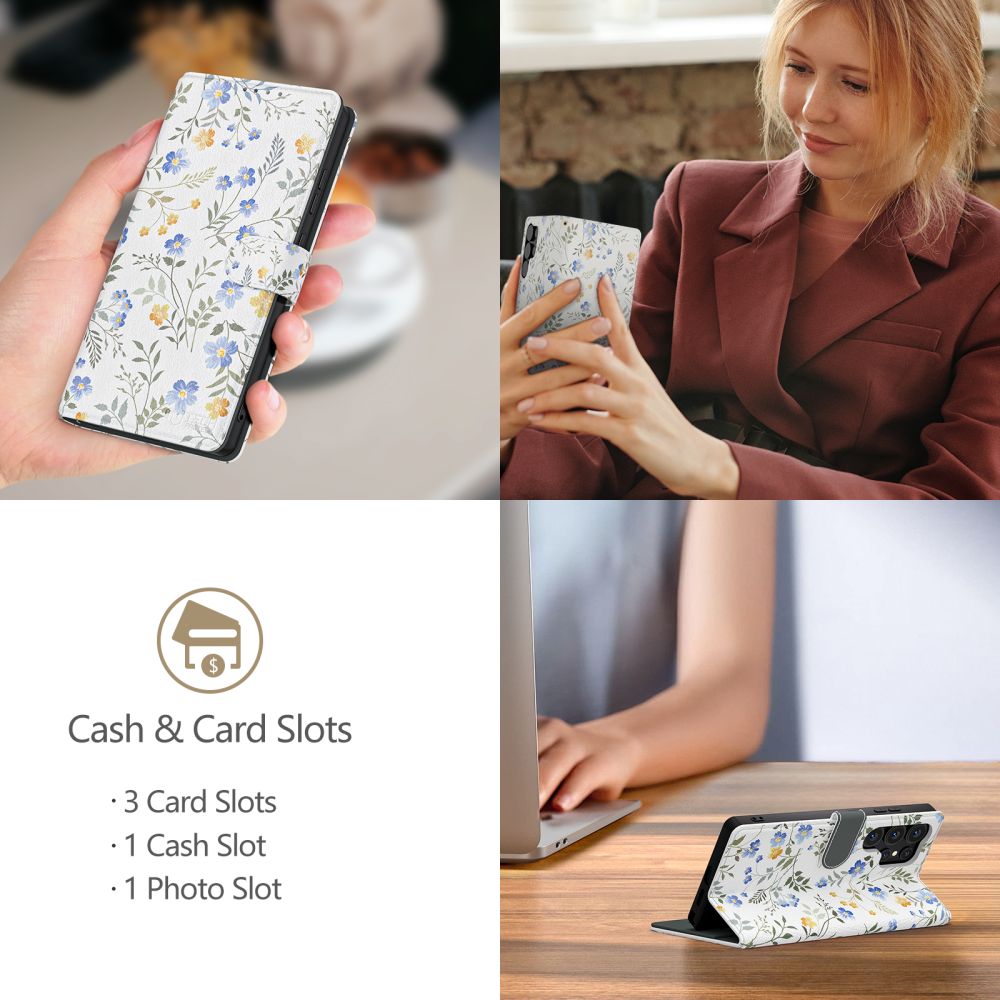 COPERTURA TECH-PROTECT WALLET IPHONE 16E FIORI PRIMAVERA