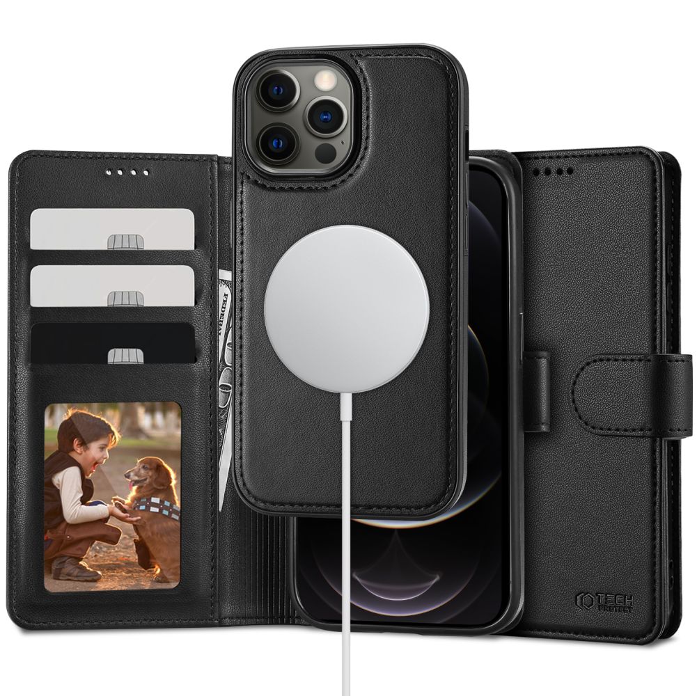 COPERTINA PER LIBRO TECH-PROTECT WALLET MAGSAFE IPHONE 12 / 12 PRO NERA