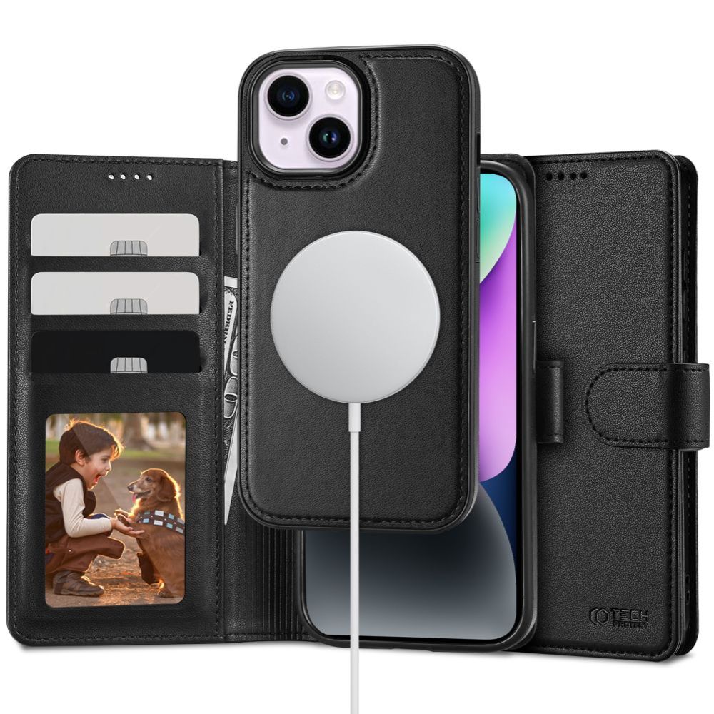 COPERTINA PER LIBRO TECH-PROTECT WALLET MAGSAFE IPHONE 15 NERA
