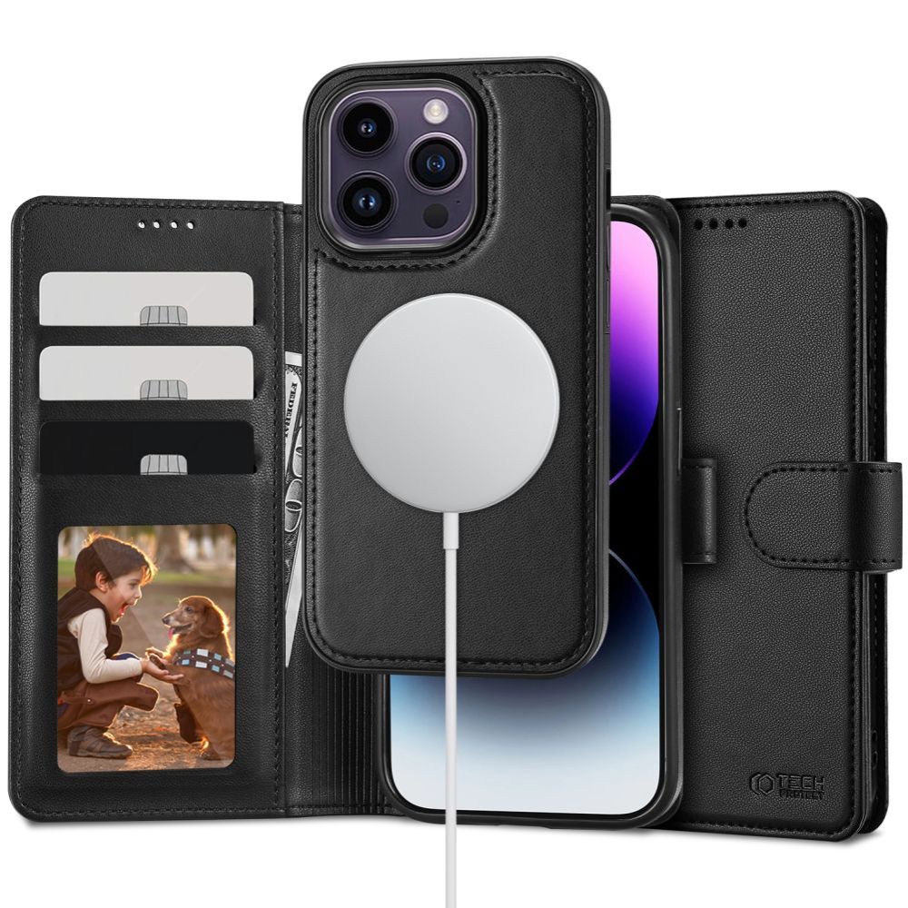 COPERTINA PER LIBRO TECH-PROTECT WALLET MAGSAFE IPHONE 15 PRO MAX NERA
