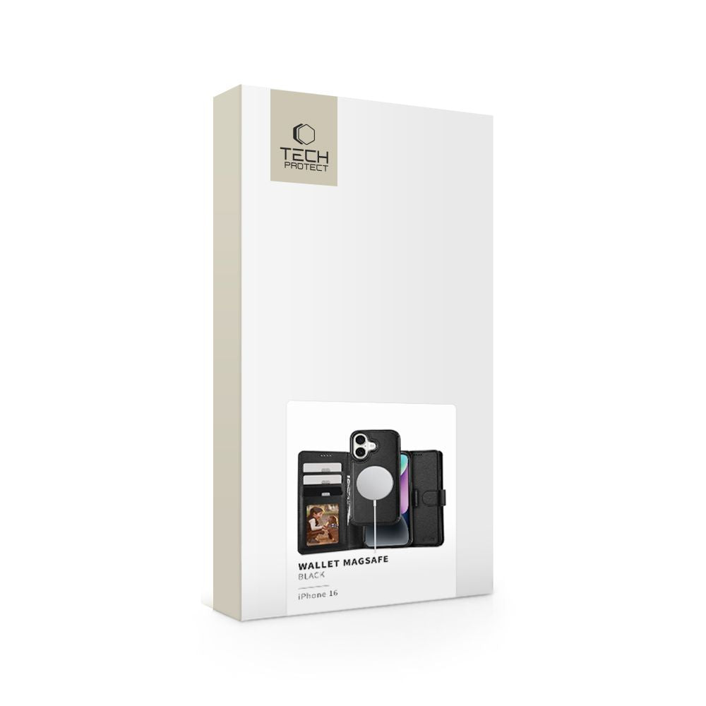 COPERTURA PER IPHONE 16 TECH-PROTECT WALLET MAGSAFE NERA