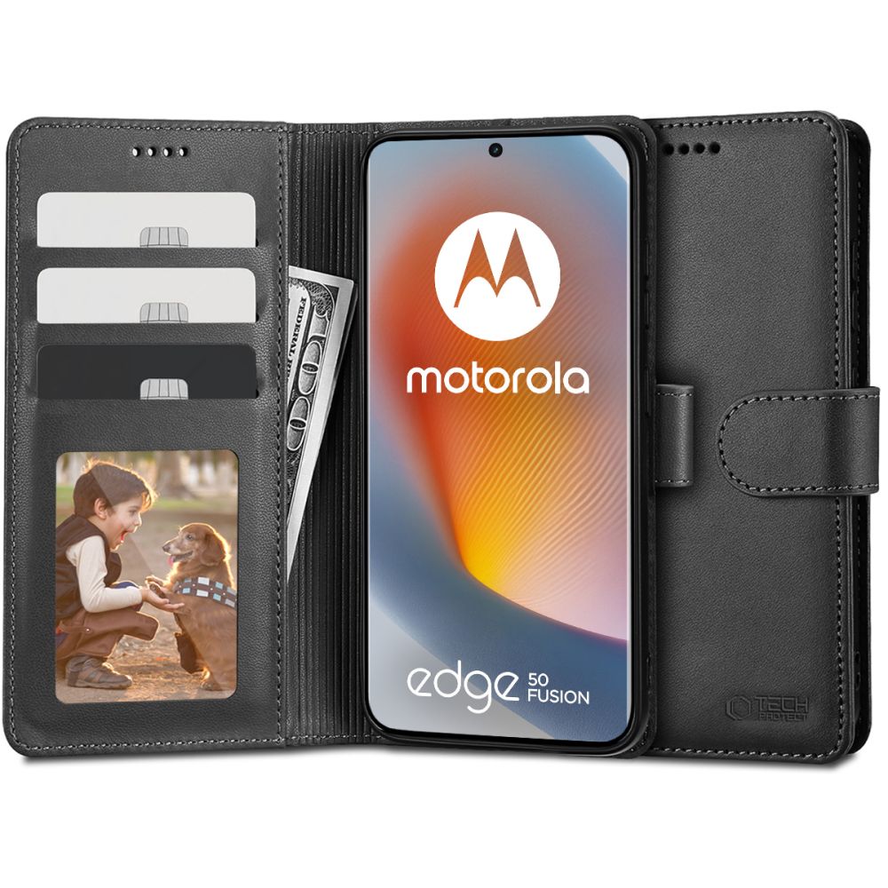 COPERTINA PER LIBRO TECH-PROTECT WALLET MOTOROLA EDGE 50 FUSION 5G NERA