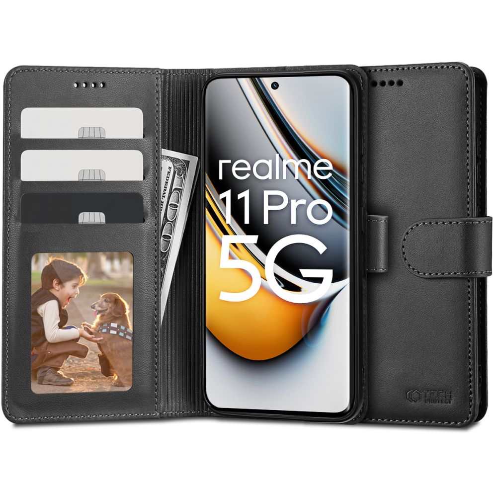 COPERTINA PER LIBRO TECH-PROTECT WALLET REALME 11 PRO 5G / 11 PRO+ PLUS 5G NERA