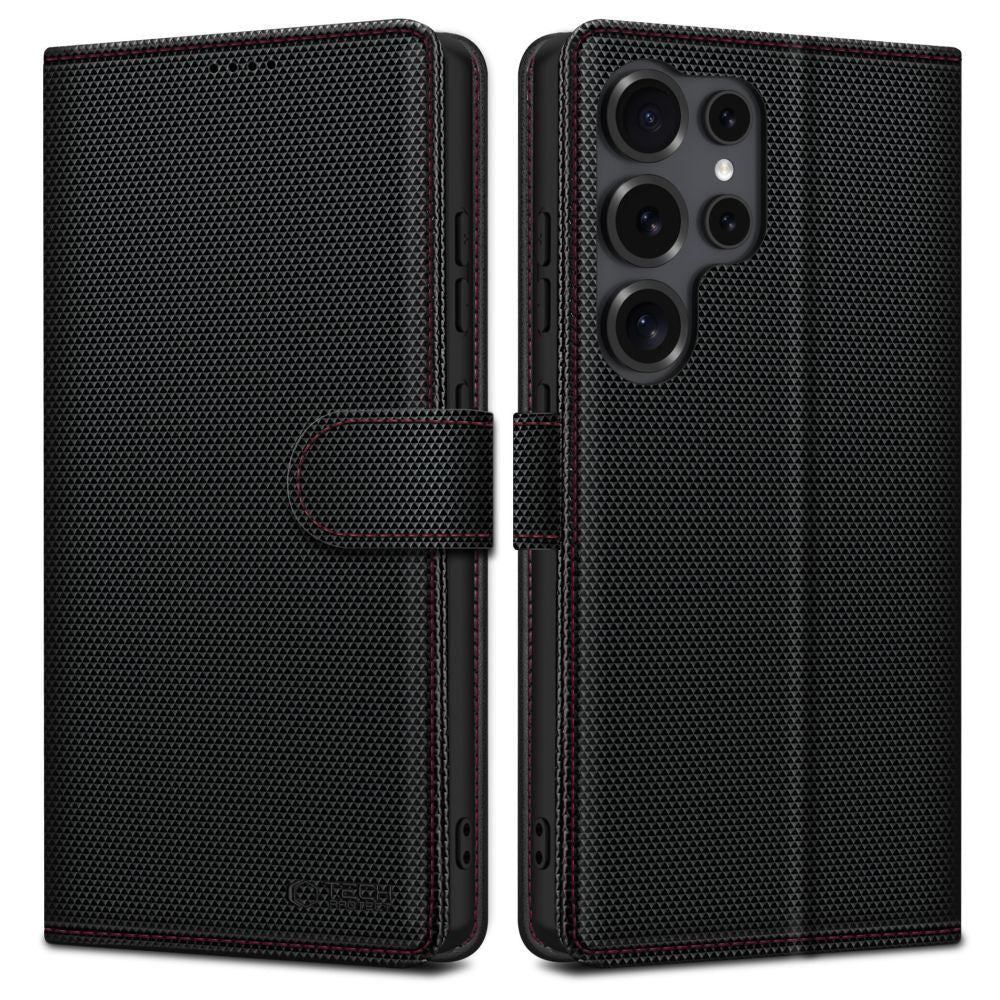 COPERTURA TECH-PROTECT WALLET RS GALAXY S25 ULTRA NERO/ROSSO