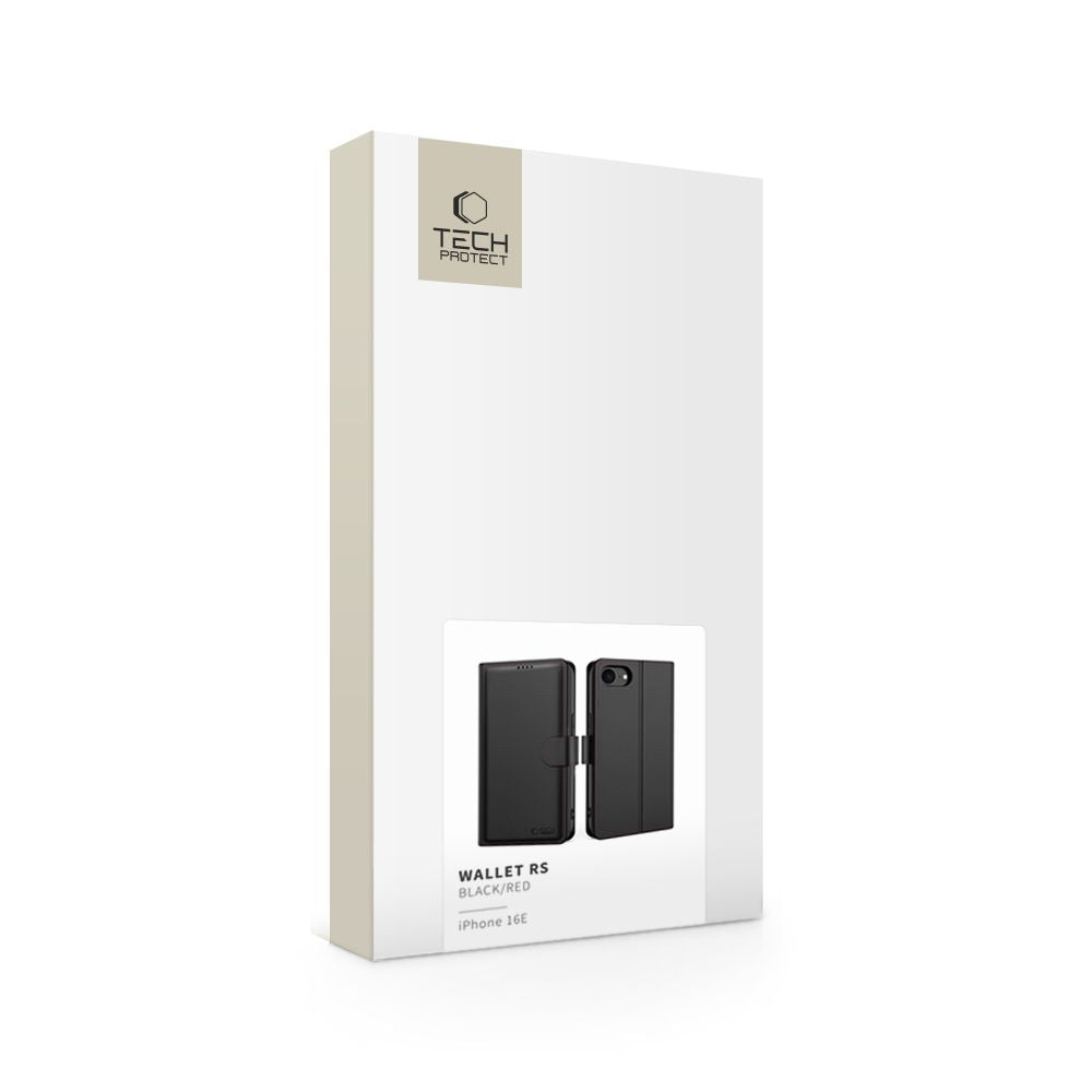 COPERTURA TECH-PROTECT WALLET RS IPHONE 16E NERA/ROSSA