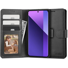 COPERTURA PER LIBRO TECH-PROTECT WALLET XIAOMI REDMI NOTE 13 PRO+ PLUS 5G NERA
