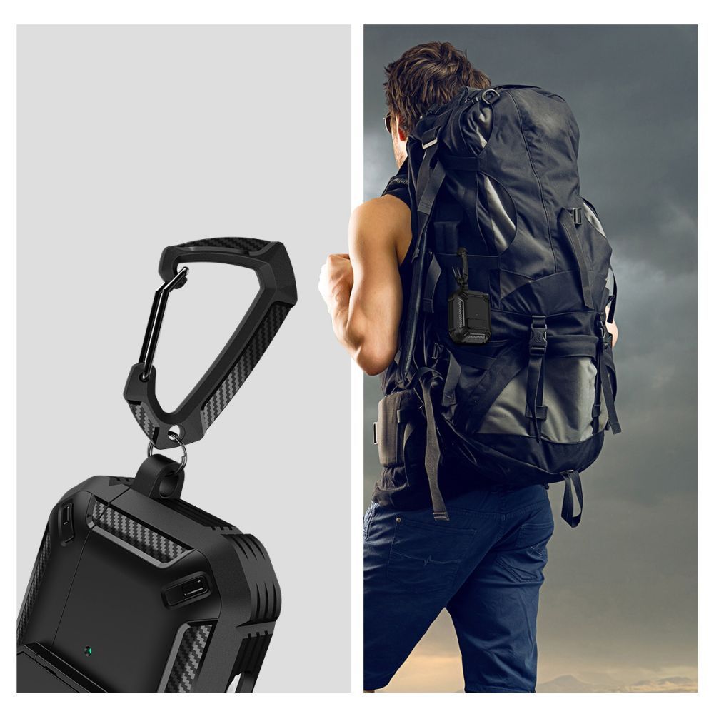 CUSTODIA TECH-PROTECT X-CARBO APPLE AIRPODS PRO 1 / 2 NERA