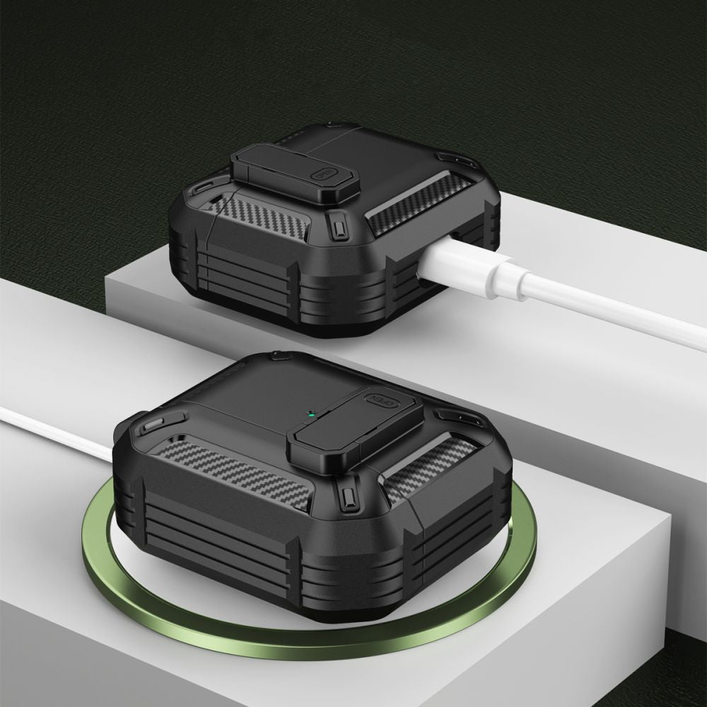 CUSTODIA TECH-PROTECT X-CARBO APPLE AIRPODS PRO 1 / 2 NERA