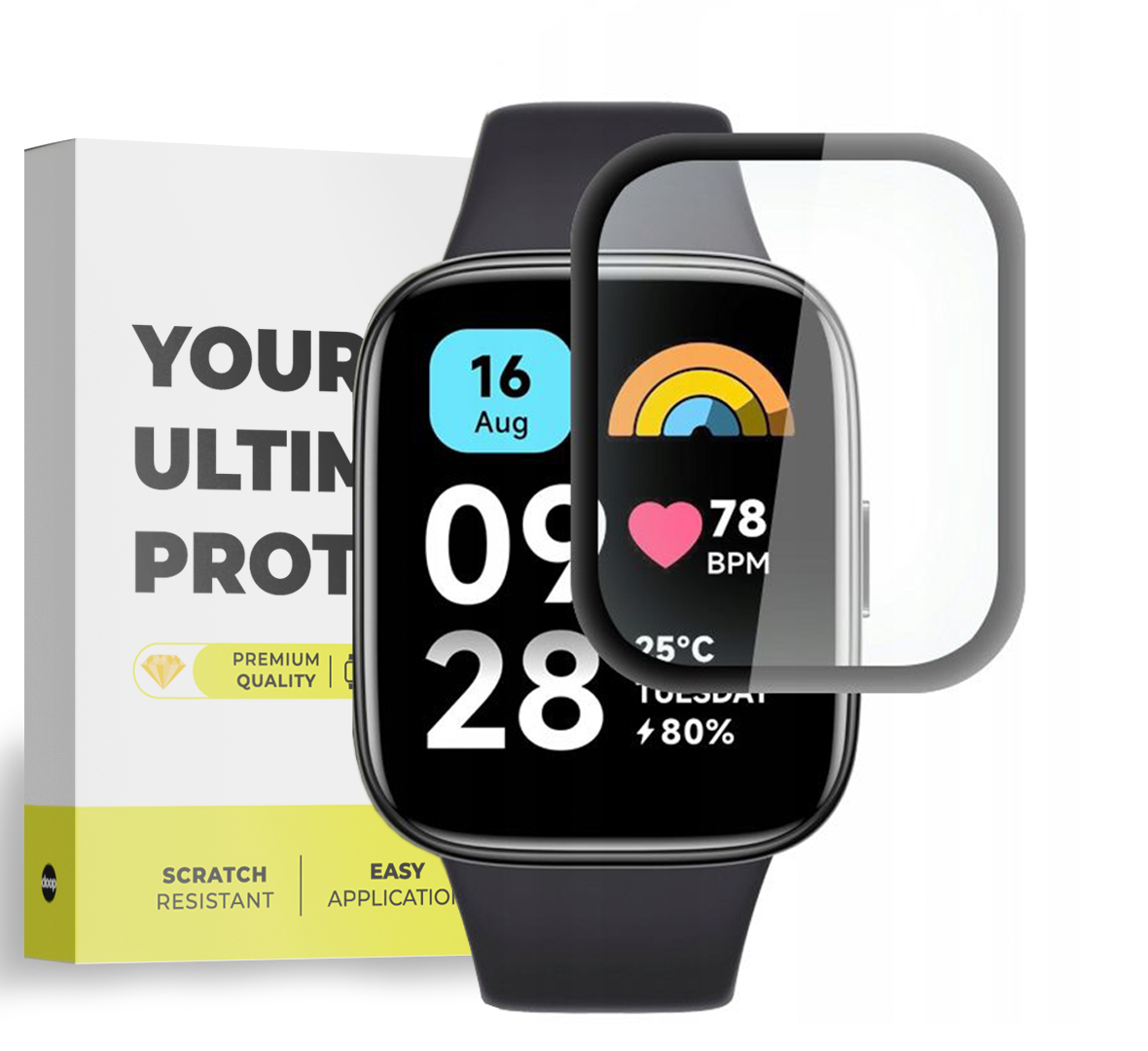 VETRO TEMPERATO DOOP HYBRID GLASS XIAOMI REDMI WATCH 3 ACTIVE NERO