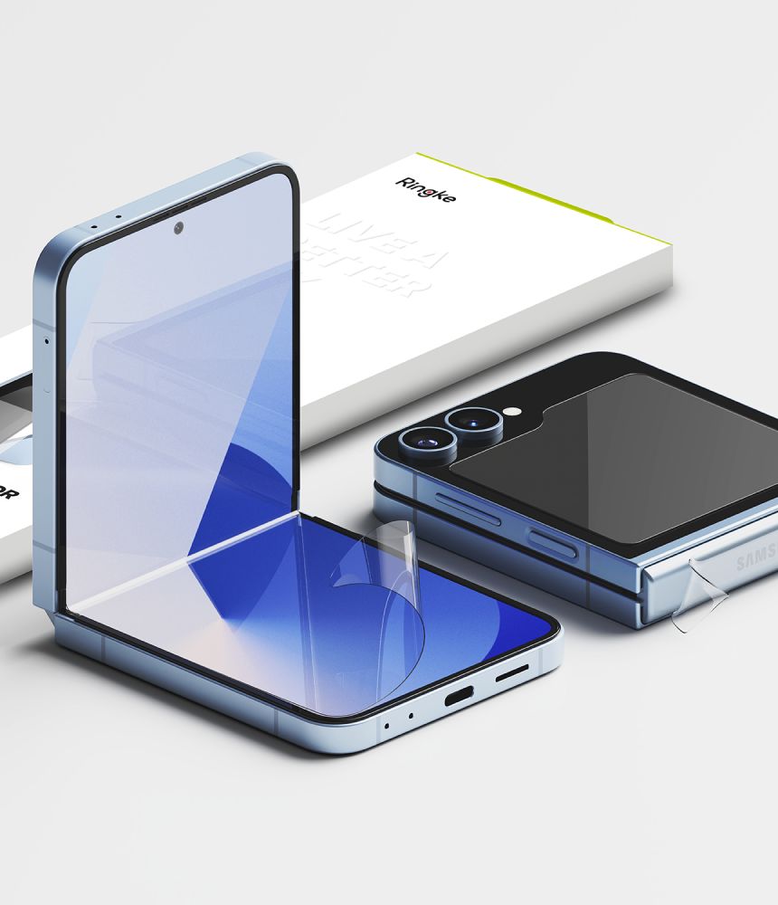 SET PROTETTIVO RINGKE 3-IN-1 PROTECTOR 2-SET GALAXY Z FLIP 6 TRASPARENTE